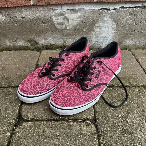Vans Women's Pink Leopard Sneakers - Picture 1 of 5